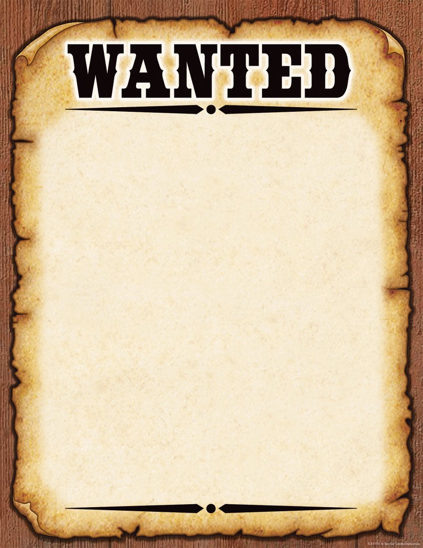 Wanted Poster Template American Frontier - Silhouette Transparent PNG