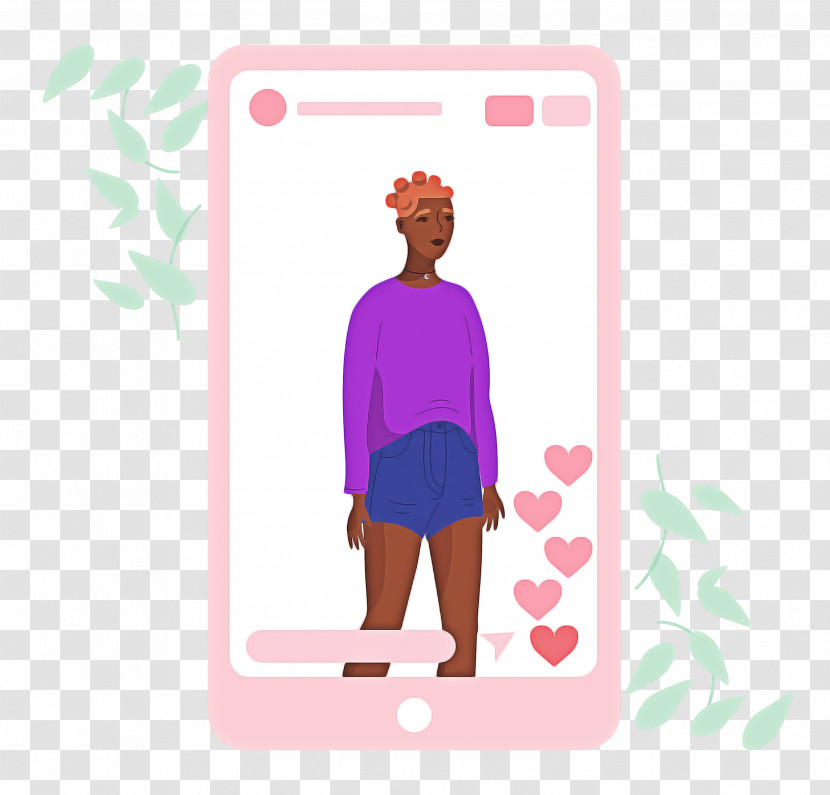 Woman Mobile Social Media Transparent PNG