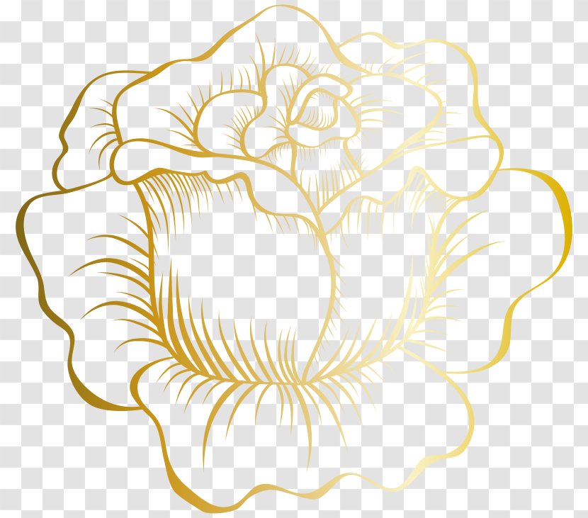 Clip Art Borders And Frames Image Rose - Flower Arranging - Gold Flowers Transparent PNG