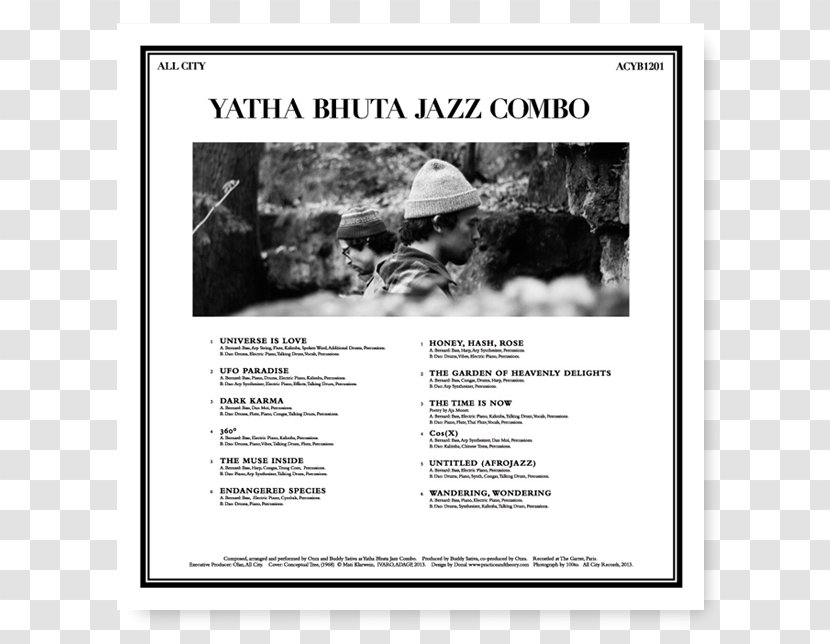 Yatha Bhuta Jazz Combo Phonograph Record LP White Font - Lp - Gamelan Instruments Transparent PNG