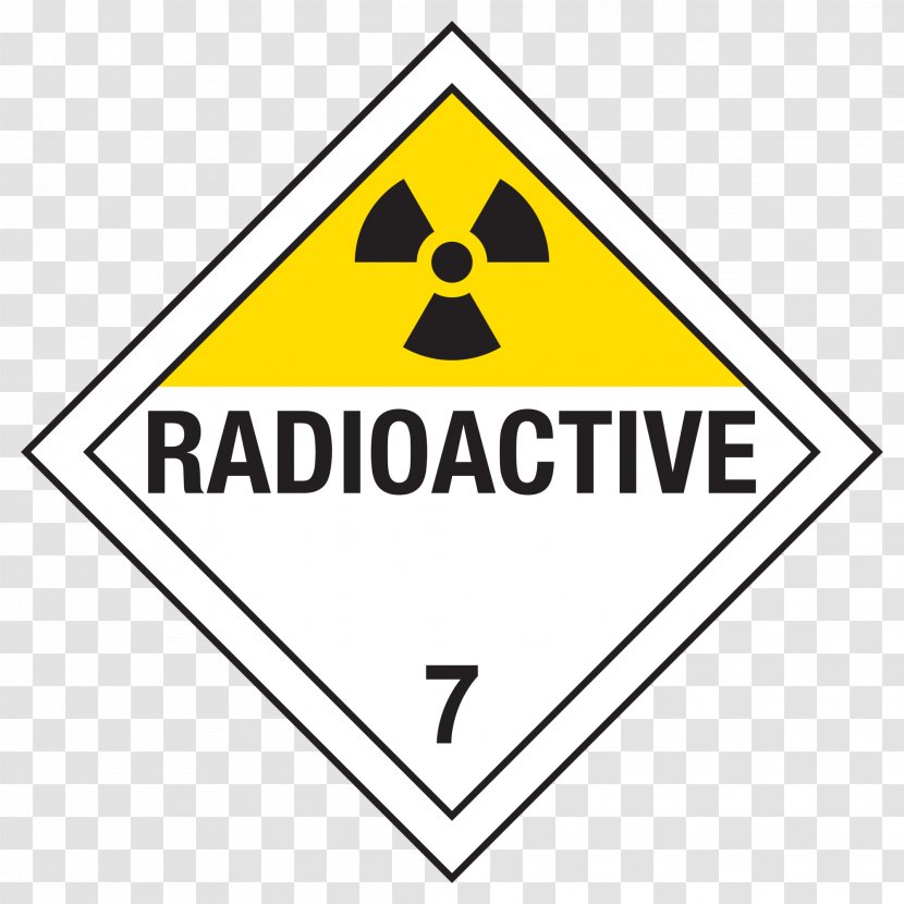 HAZMAT Class 7 Radioactive Substances Dangerous Goods Placard Decay Transport - Sign - Area Transparent PNG