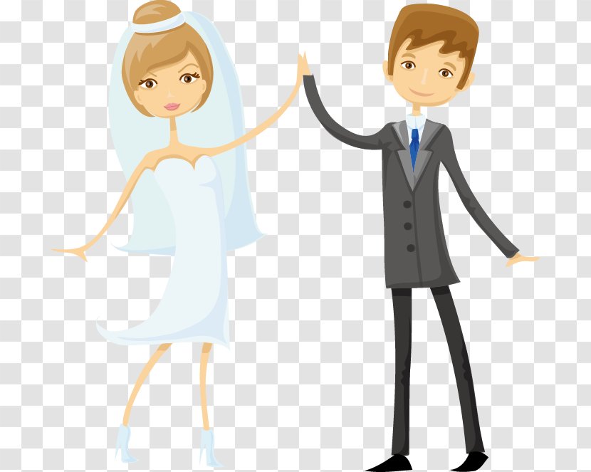 Wedding Invitation Bridegroom - Heart - Cartoon Couple Transparent PNG