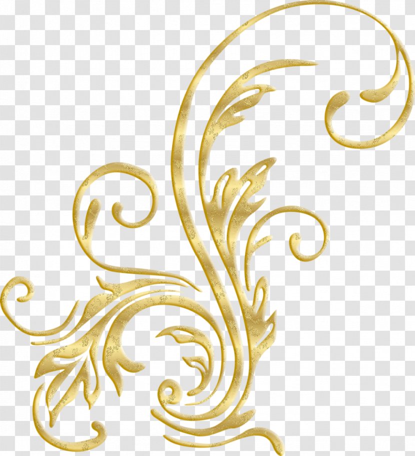 Ornament Drawing Pattern - Gold - Golden Transparent PNG