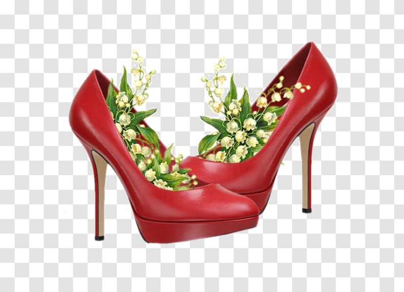 Lily Of The Valley - High Heeled Footwear - Red Heels Transparent PNG