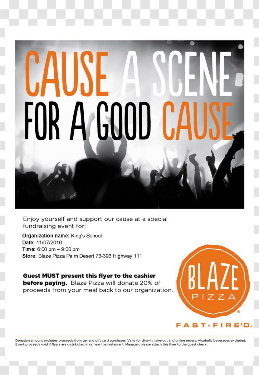Blaze Pizza Fundraising Take-out Restaurant Transparent PNG