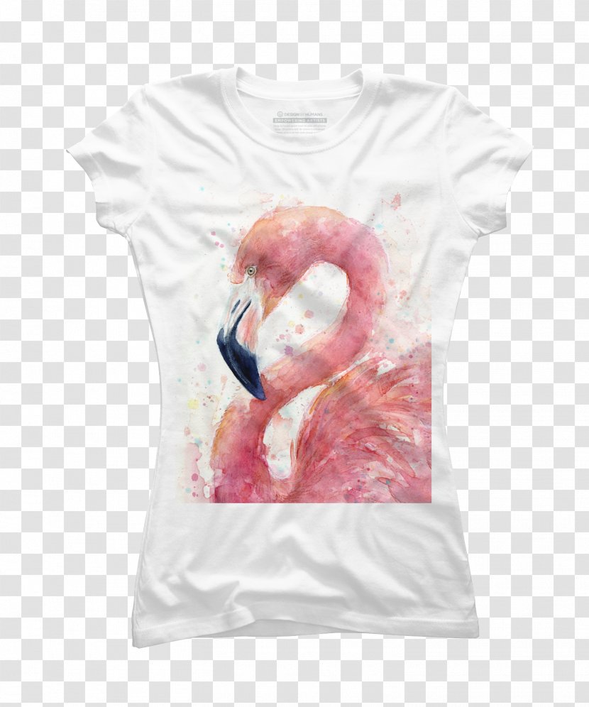 T-shirt Hoodie Clothing Top - Watercolor - Flamingo Transparent PNG