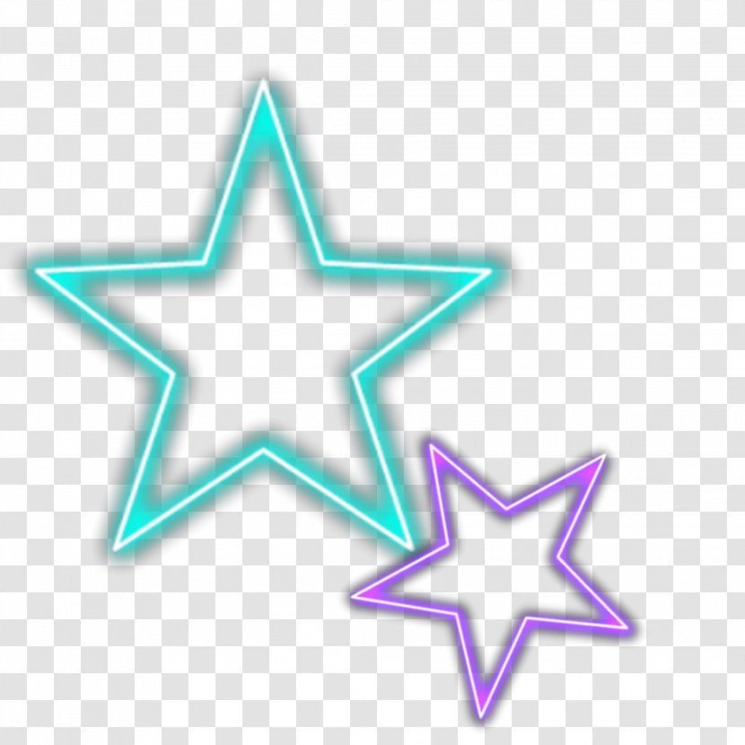 Neon Stars - Turquoise - Electric Blue Transparent PNG