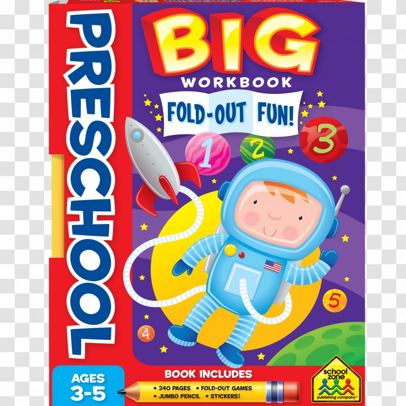 Big Preschool Workbook Pre-school School Zone Learning Game - Kindergarten - Education Transparent PNG