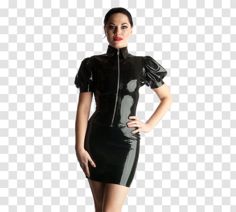 Little Black Dress Latex Neckline Fashion - Watercolor Transparent PNG