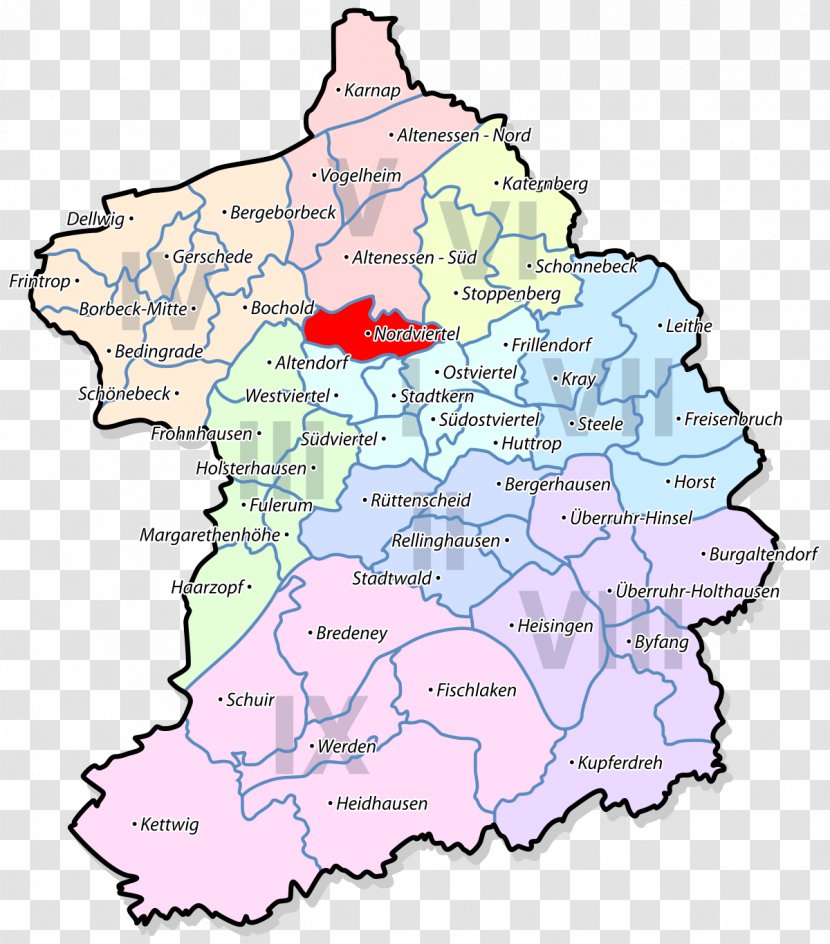 Steele, Essen Rhine-Ruhr Ortsteil Map - City - 21 Bezirk Transparent PNG