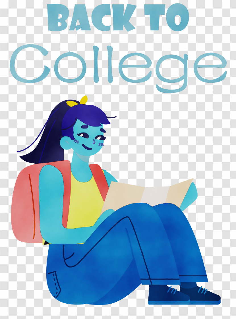 Cartoon Poster Character Cobalt Blue / M Text Transparent PNG