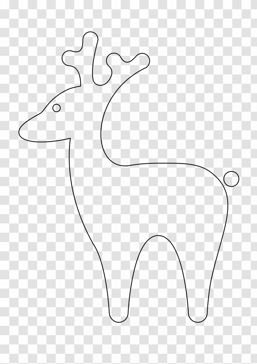 Reindeer Line Art Silhouette Clip - Santa Claus S Transparent PNG