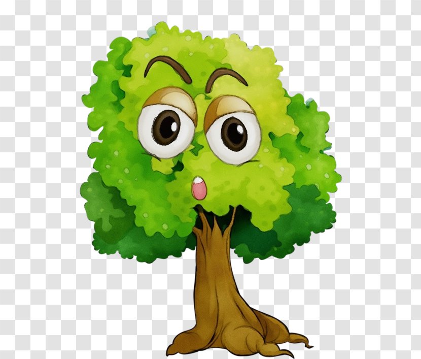 Green Cartoon Tree Animation Plant - Paint - Leaf Vegetable Transparent PNG