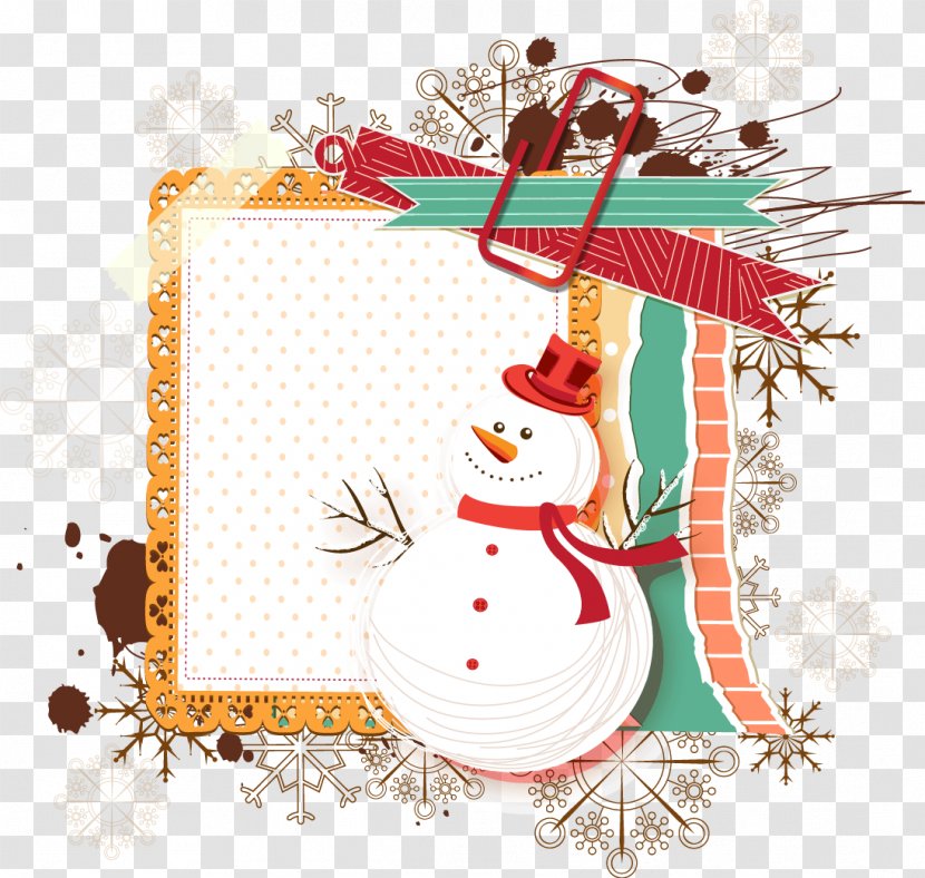 Snowman Illustration - Christmas - Vector Frame Transparent PNG