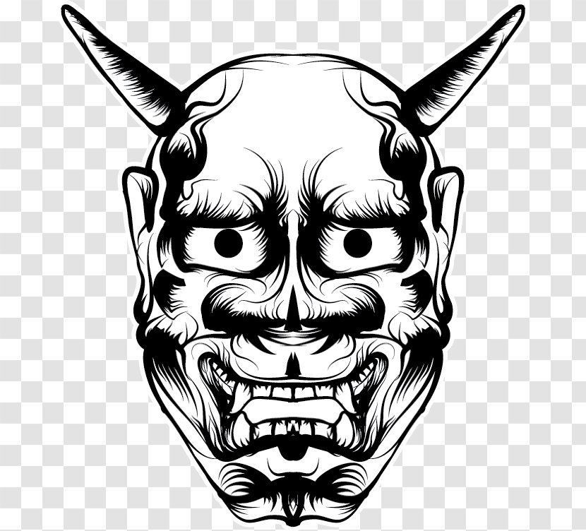 Drawing Hannya Art Mask - Visual Arts - Masquerade Transparent PNG