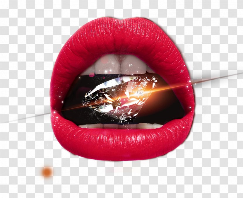 Lip Diamond Mouth - Frame - Lips Transparent PNG