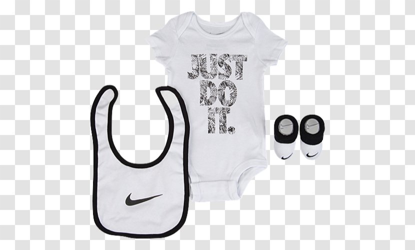 T-shirt Infant Clothing Font Sleeve - Nike - Black And White Baby Onesie Transparent PNG