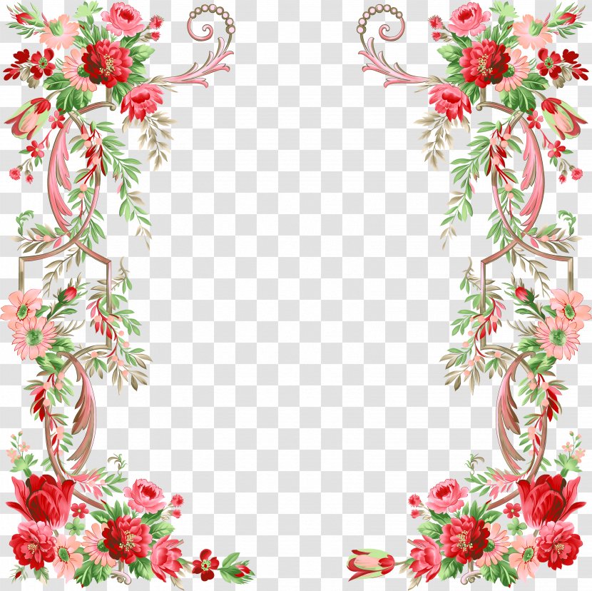 Flower Graphic Design - Leaf - Floral Border Transparent PNG