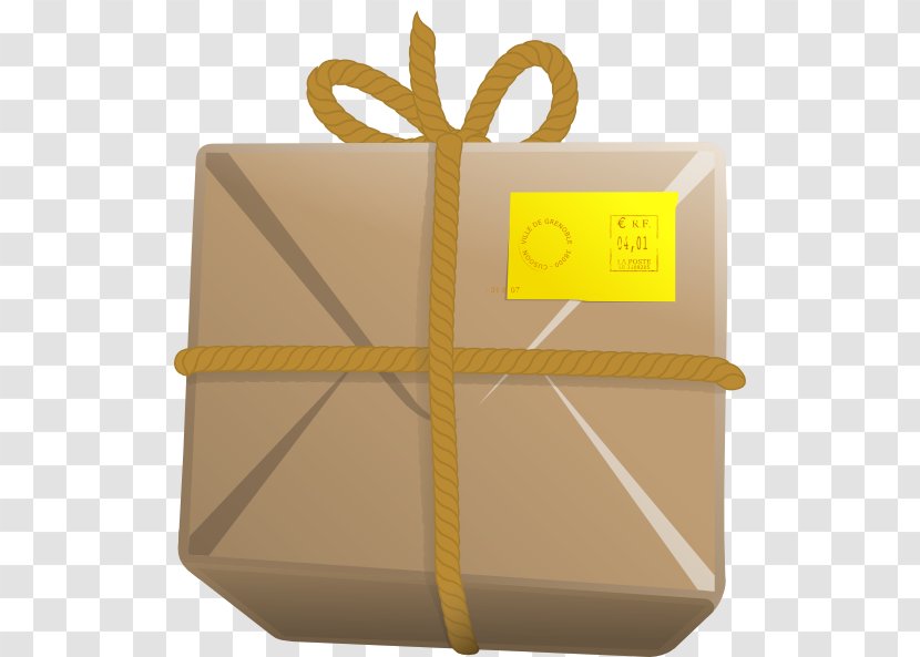Parcel Package Delivery Box Clip Art - Yellow - Cliparts Transparent PNG