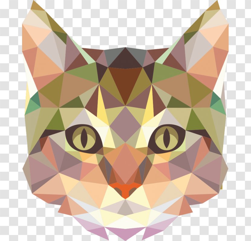 Wall Decal Sphynx Cat Kitten Geometry Animal Transparent PNG