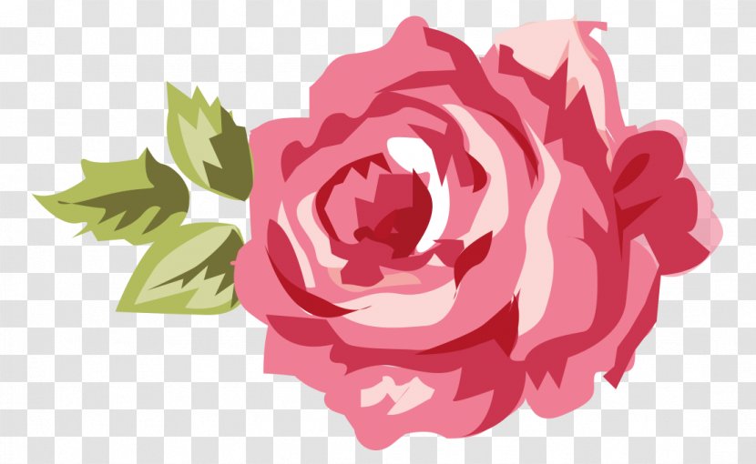Shabby Chic Garden Roses Clip Art - Pink - Watercolor Flower Transparent PNG