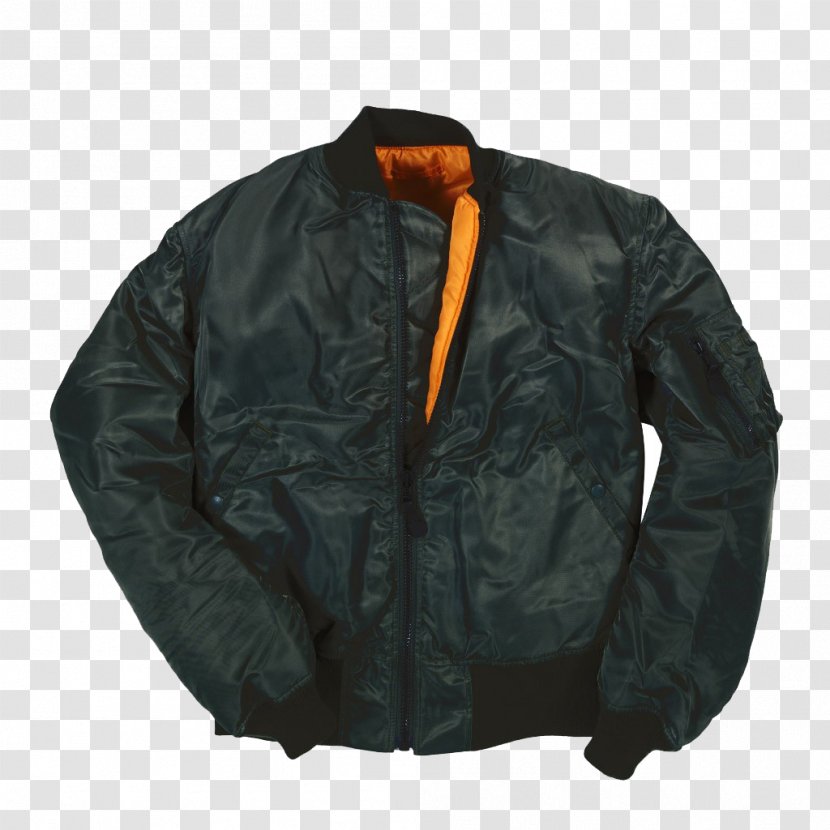 Leather Jacket Authentic MA-1 Bomber Flight - Textile Transparent PNG