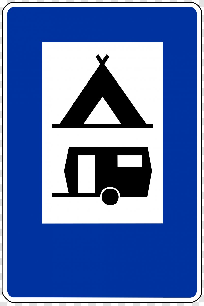 Traffic Sign Camping Campsite Royalty-free Caravan - Rectangle - Lodging Transparent PNG
