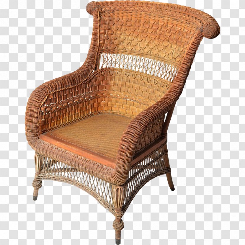 Wicker Garden Furniture Chair Table - Antique - Armchair Transparent PNG