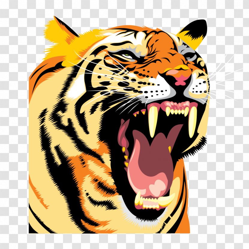 Cartoon Tiger - Head - Roar Transparent PNG
