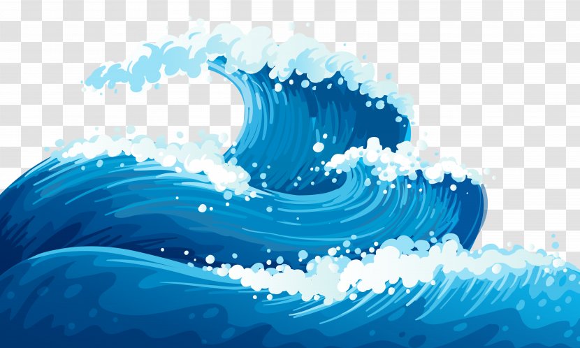 Wind Wave Euclidean Vector - Marine Mammal - Blue Sea Waves Ground Clipart Picture Transparent PNG
