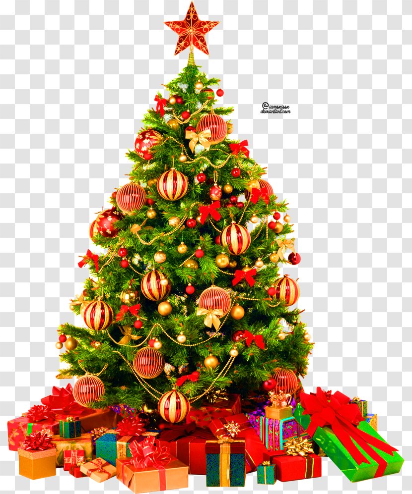Christmas Tree Clip Art - Evergreen - Present Transparent PNG