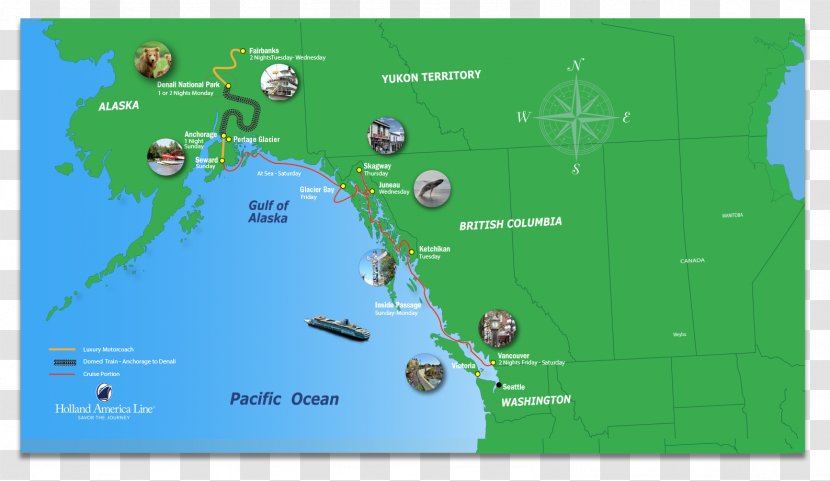 Map Discover Alaska Circle - Package Tour Transparent PNG