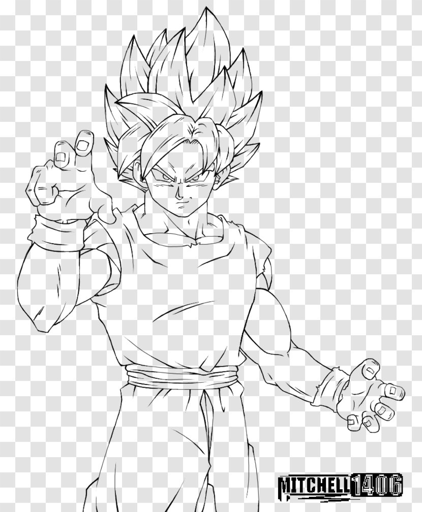 Line Art Drawing White Inker Cartoon - Standing - Dragon Ball Black And Transparent PNG