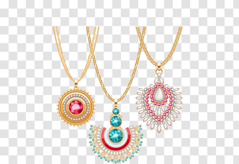 Necklace Jewellery Pendant Gold Gemstone - Ruby - Luxury Diamond Vector Material, Transparent PNG