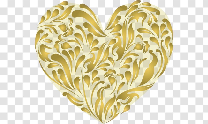 Gold Heart Clip Art - Free Content - GOLD HEART Transparent PNG