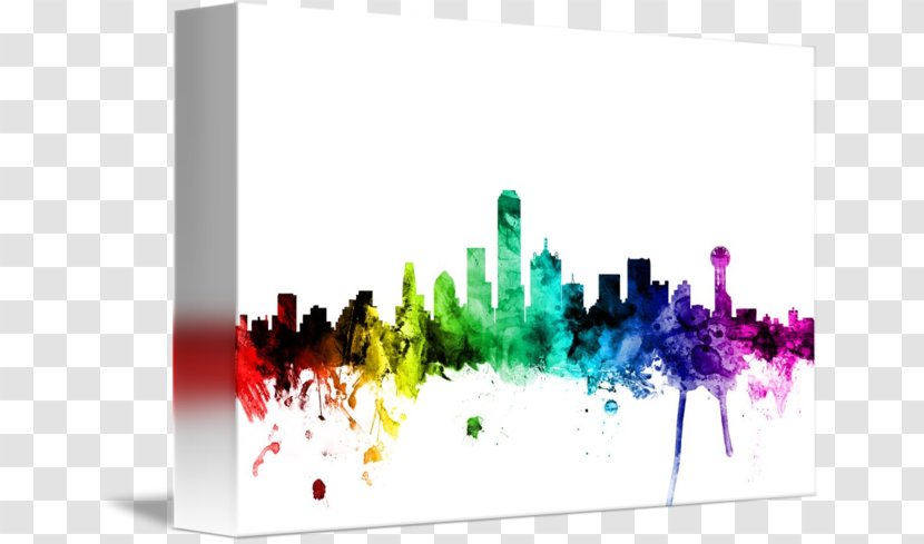 Dallas Skyline Canvas Print Graphic Design Art Transparent PNG