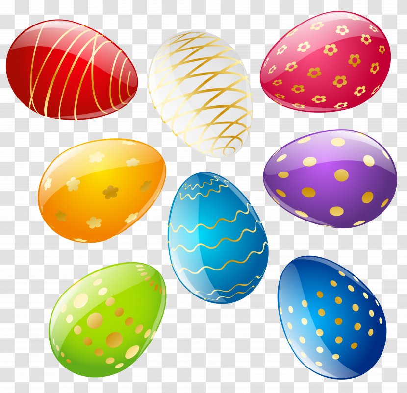 Red Easter Egg Clip Art - Product Design - Transparent Deco Eggs Set Clipart Transparent PNG