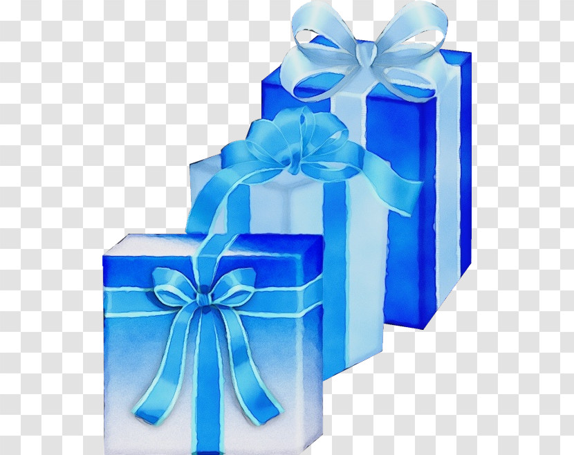 Blue Ribbon Present Turquoise Gift Wrapping Transparent PNG