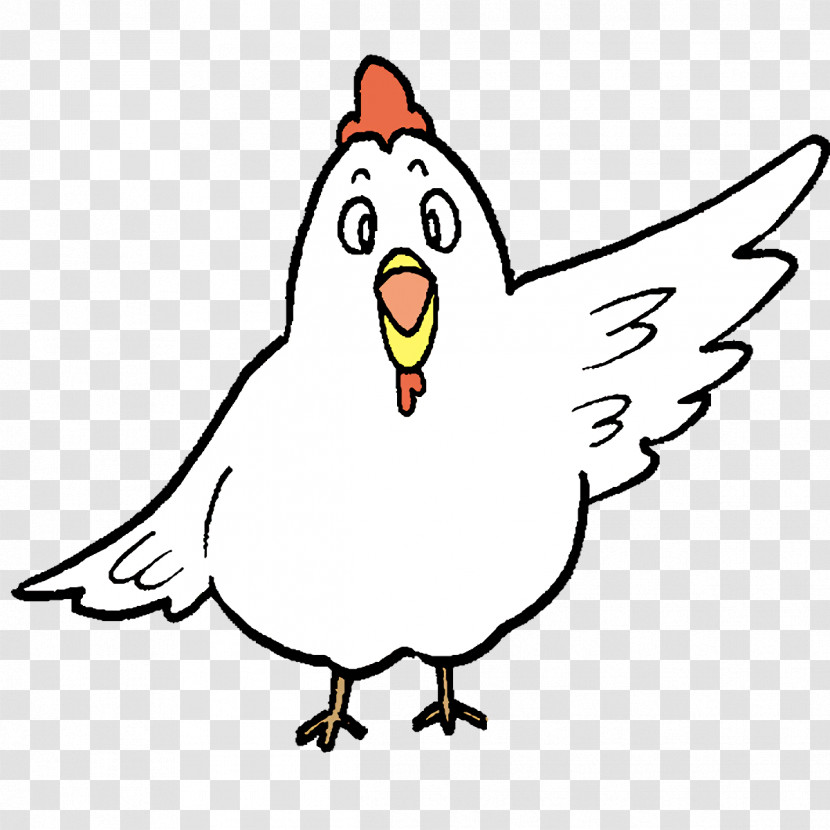 Chicken Line Art Cartoon Beak Area Transparent PNG