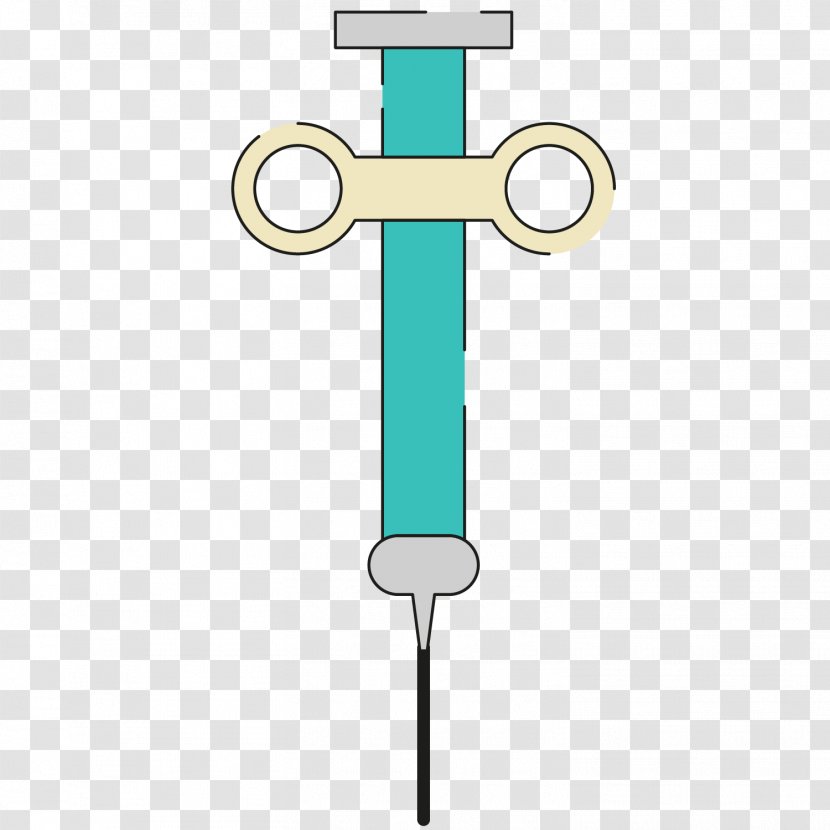 Teal Pattern - Symbol - Vector Cartoon Medical Needle Transparent PNG