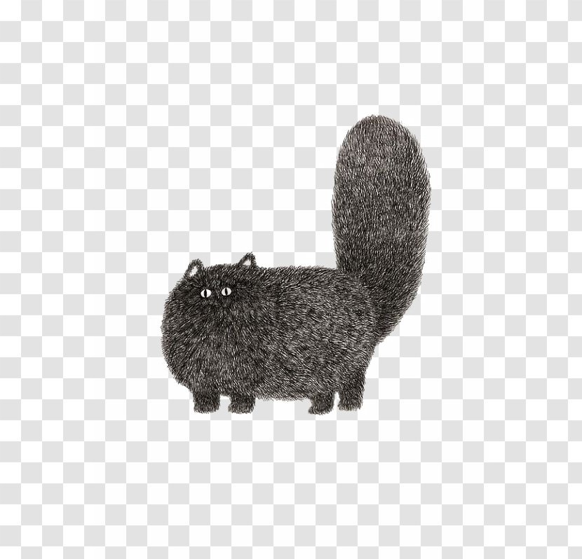 Black Cat Kitten Drawing Illustration Transparent PNG