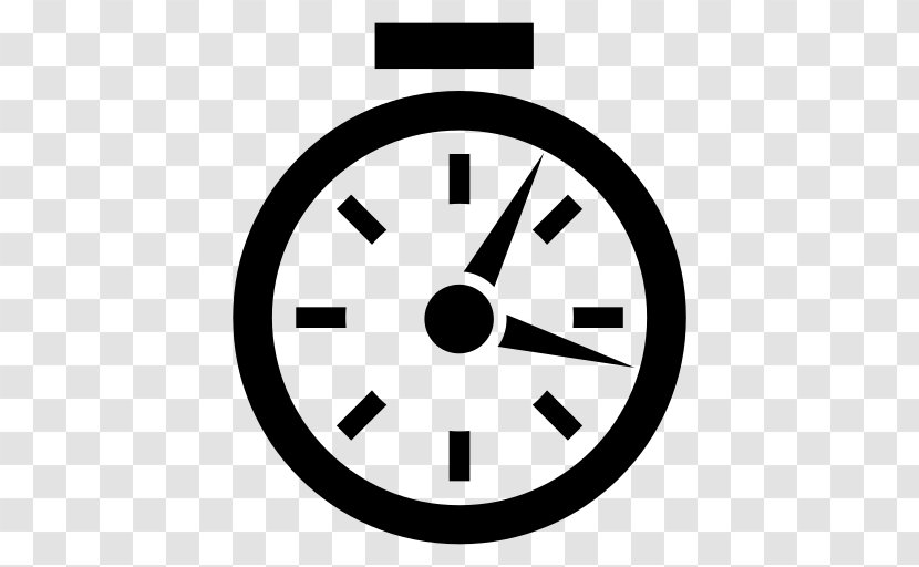 Stopwatch - Icon Design - Black And White Transparent PNG