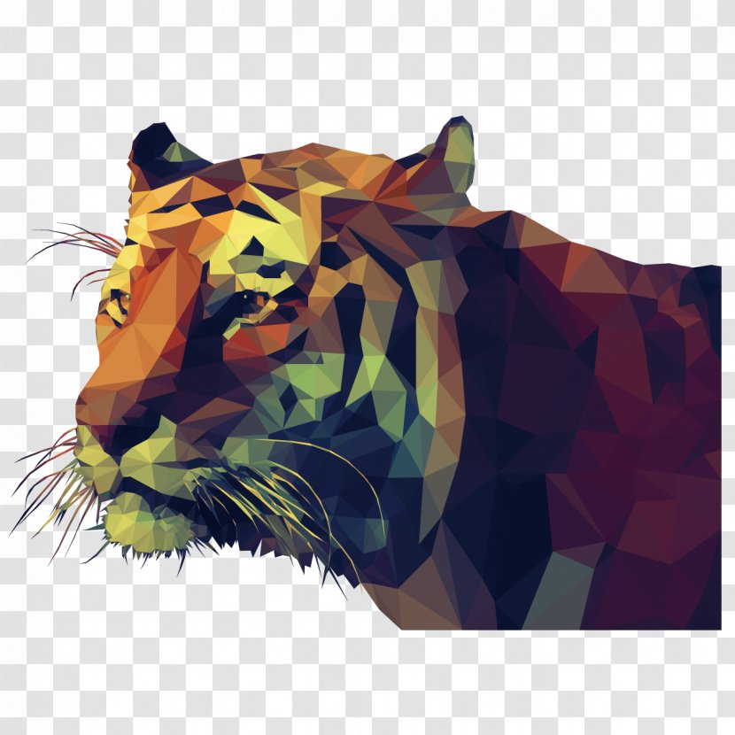 Tiger Low Poly Stock Illustration - Art - Abstract Transparent PNG