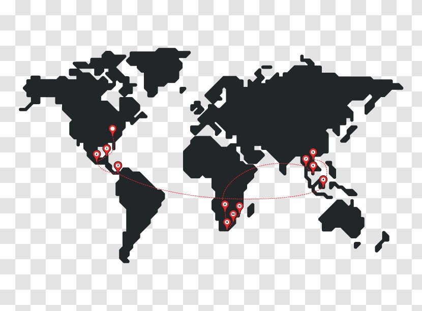 World Map Globe Projection - Silhouette - October 2019 Transparent PNG
