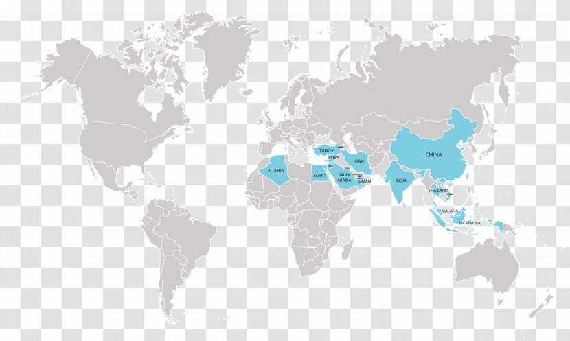 World Map Political Vector Graphics - Blue Transparent PNG