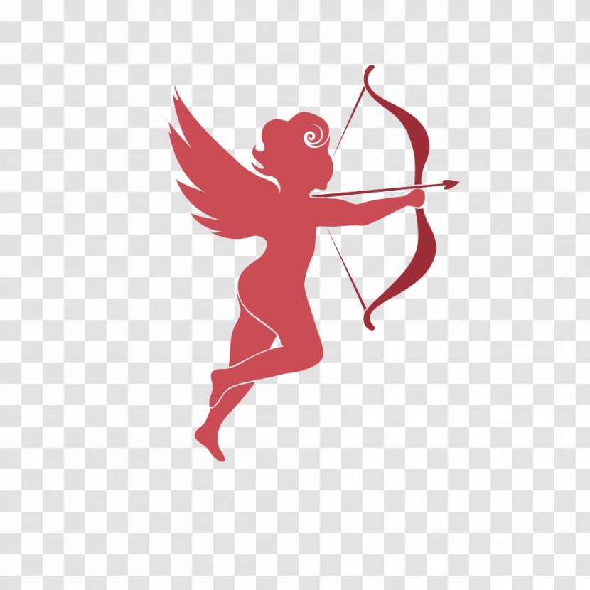 Cupid Valentines Day Clip Art - Silhouette - Cupid,Valentine's Day,Creative Wedding Photos Transparent PNG