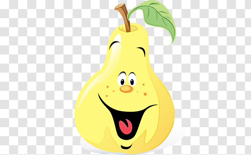 Pear Pear Yellow Fruit Cartoon Transparent PNG