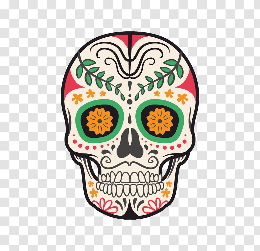 Calavera Day Of The Dead Mexico Skull Mexican Cuisine - Wall Decal Transparent PNG