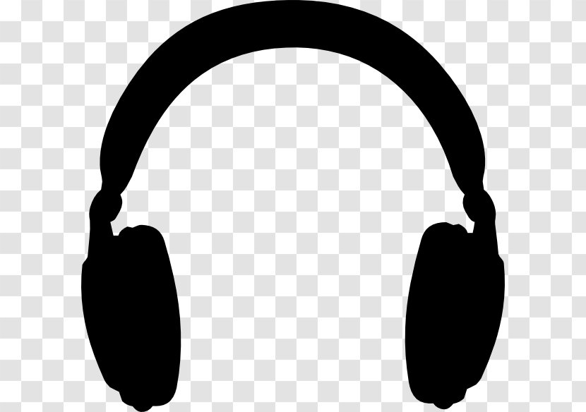 Headphones Cartoon - Blackandwhite - Ear Transparent PNG