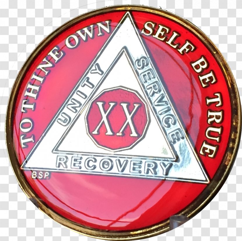Alcoholics Anonymous Sobriety Coin Gold Serenity Prayer - Nickel Transparent PNG